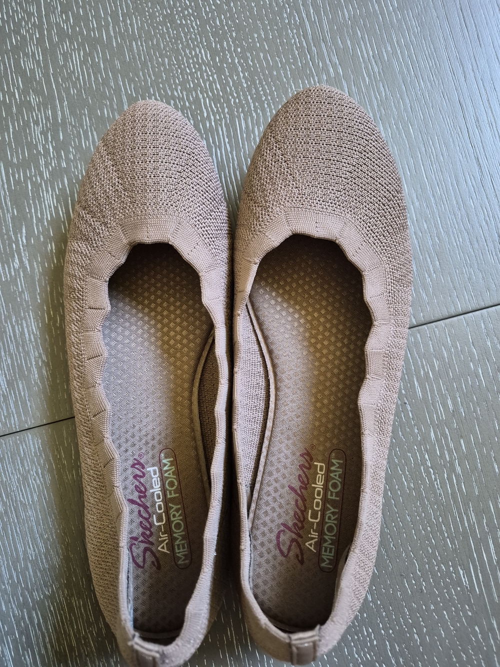Skechers Cleo 2.0 Love Spell Women's Knit Slip-On Ballet Flats in Blush Taupe - Picture 5 of 13